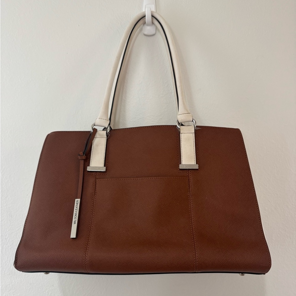 Wilsons Leather Brown and Cream Large Bag